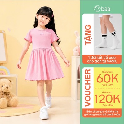 Đầm Đi Học Bé Gái Thun Cotton Mềm Mịn Thấm Hút Thoáng Khí 10 - 10 Tuổi) BaaBaby AD42N