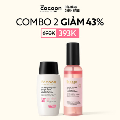 [MUA 2 GIẢM 43%] COMBO Sữa chống nắng sen (Tone up Pink) 50ml & Xịt dưỡng sen Cocoon 100ml