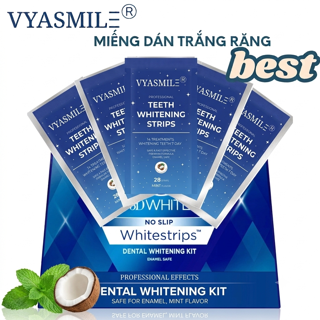 Miếng dán trắng răng trắng nhanh không gây ê buốt phù hợp với mọi men răng