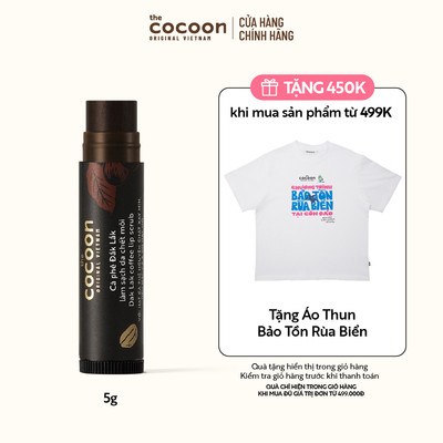 Tẩy da chết môi cà phê Đắk Lắk Cocoon môi ẩm mềm 5g