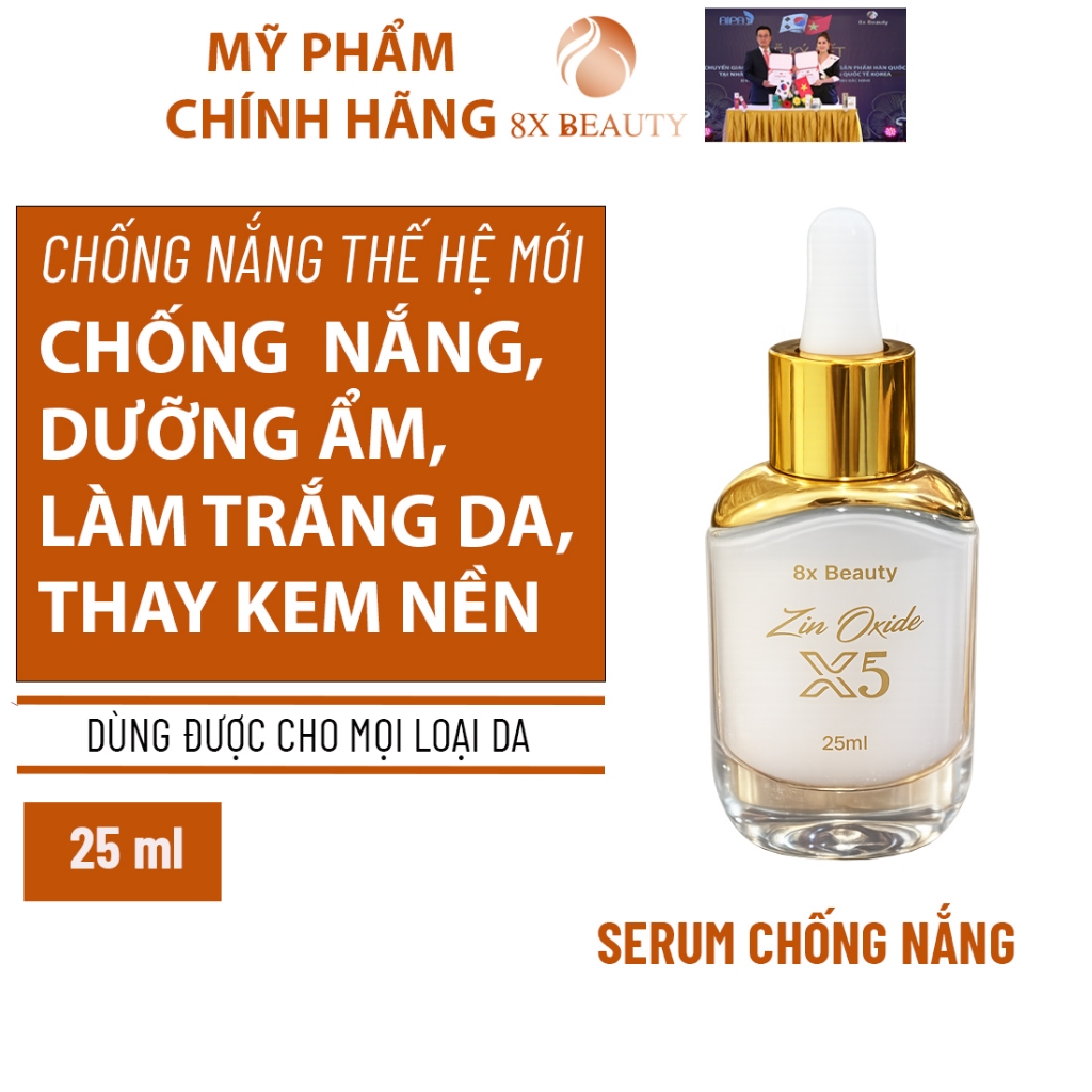 Kem Chống Nắng Zin Oxide X5 8x Beauty Thế Hệ Mới Lần 25ml