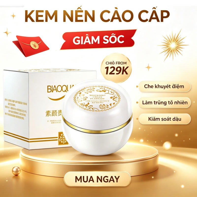 Kem dưỡng da mặt BIAOQUAN dưỡng ẩm sâu, cải thiện da xỉn màu không đều màu, kết cấu mịn dễ thấm khôn