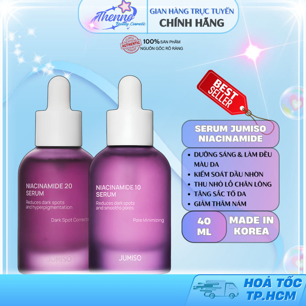 Tinh Chất Hỗ Trợ Dưỡng Sáng, Mờ Thâm Jumiso Niacinamide 10% - 20% Serum 40ml Hàn Quốc