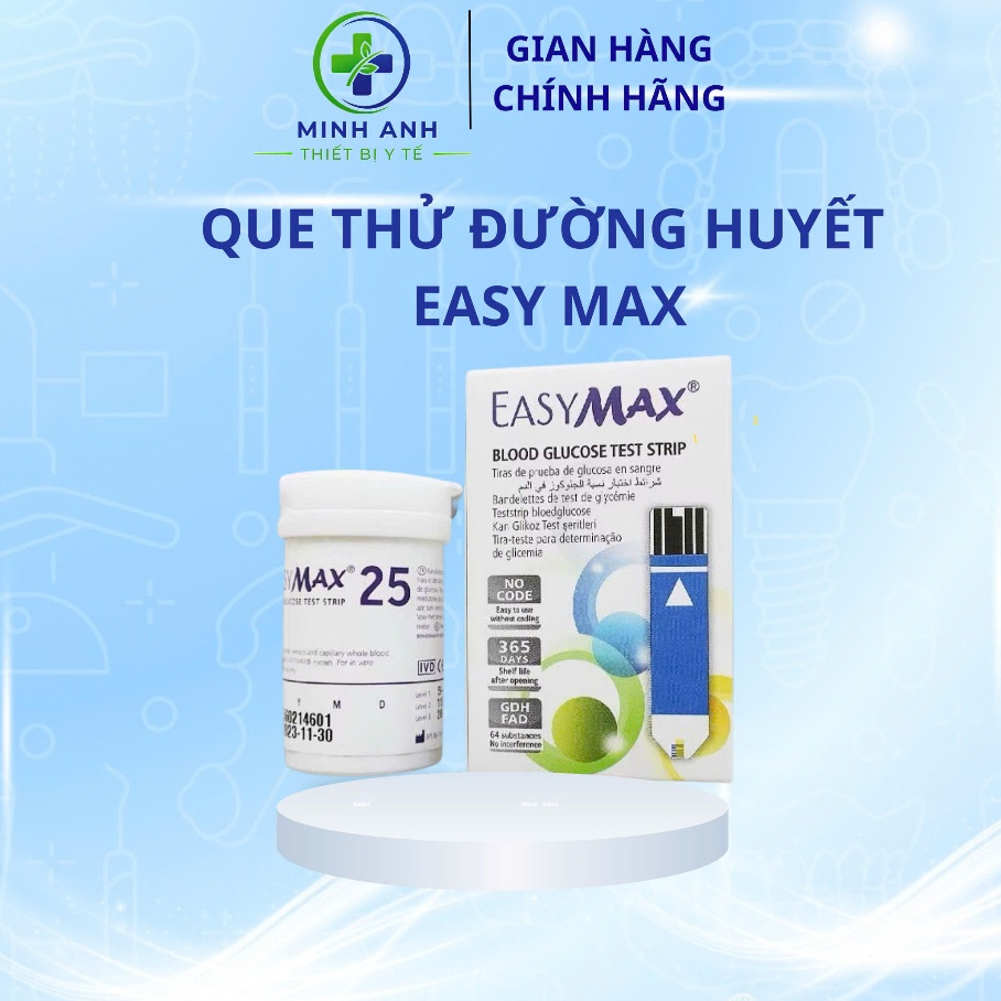 Que thử đường huyết EASY MAX hộp 25 test