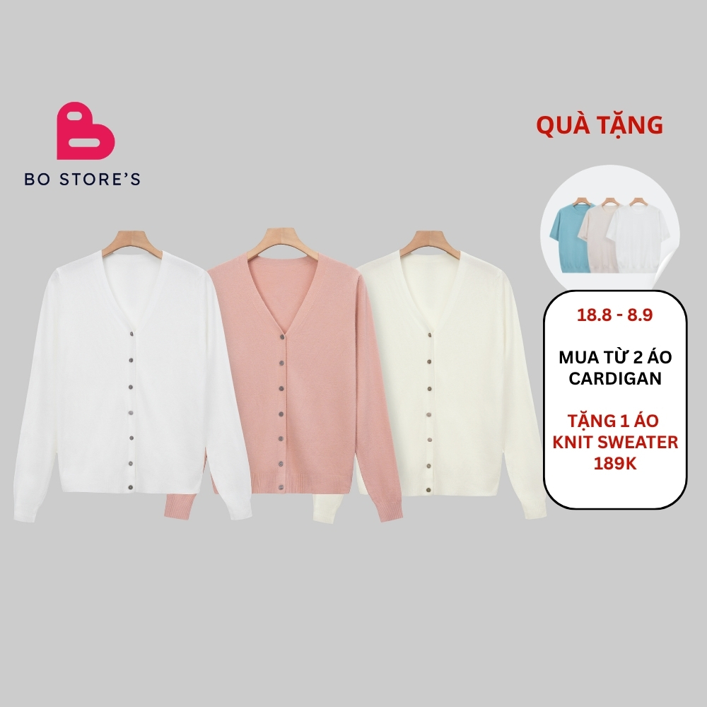 Áo Cardigan Len Mỏng Xuất Nhật Nhiều Màu