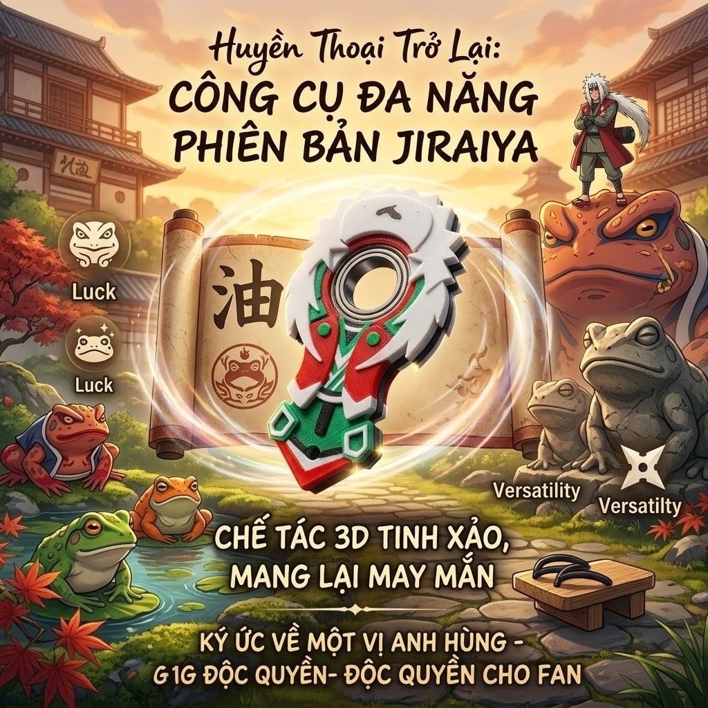 Keyrambit Jiraiya Naruto - Móc khoá xoay keyrambit xả stress - chất liệu cao cấp