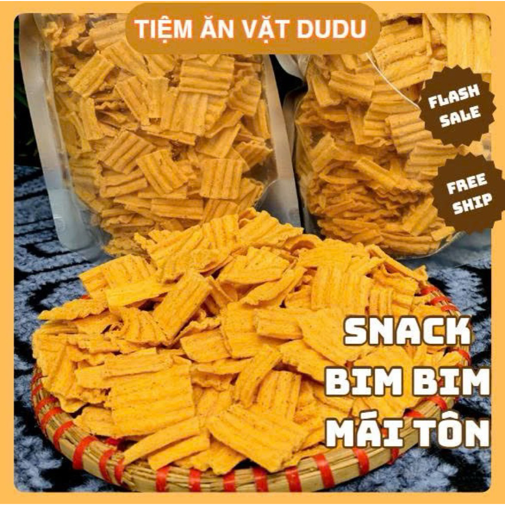 Bim Bim Mái Tôn, Snack Bim Bim Mái Tôn Giòn Rụm Thơm Ngon, Bim Bim Ăn Vặt