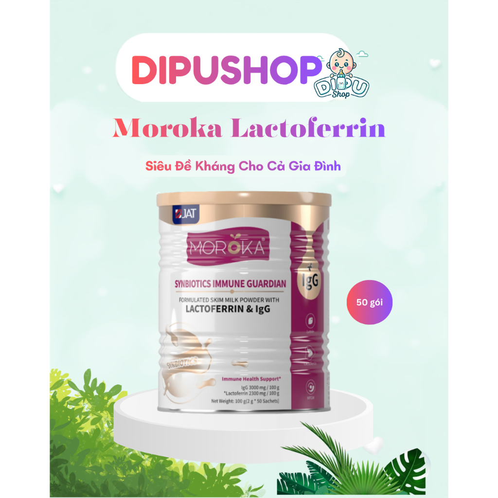 Bột Tăng Đề Kháng Lactoferrin MOROKA Synbiotics Hỗ Trợ Tiêu Hóa, Trí Não, Thị Lực