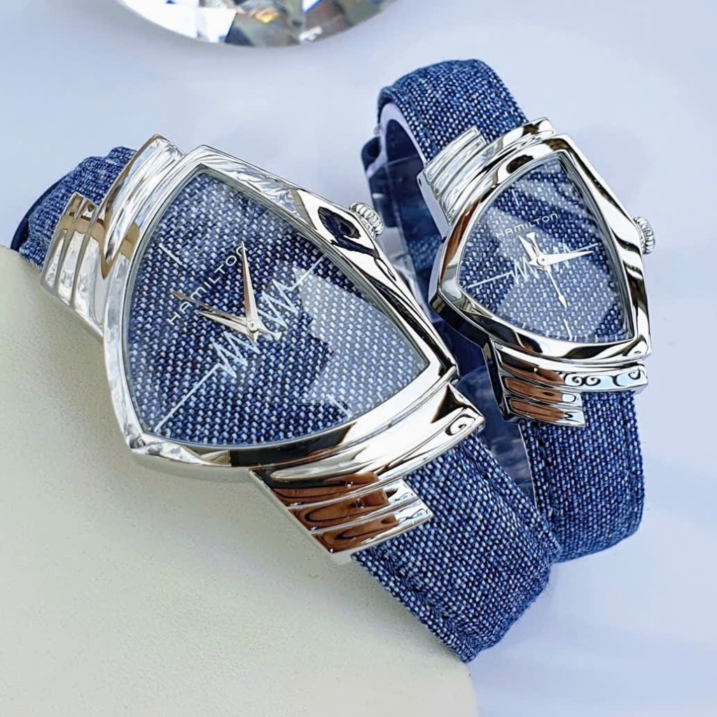 Đồng hồ nam dây vải dù Hamilton Quartz Ventura Denim