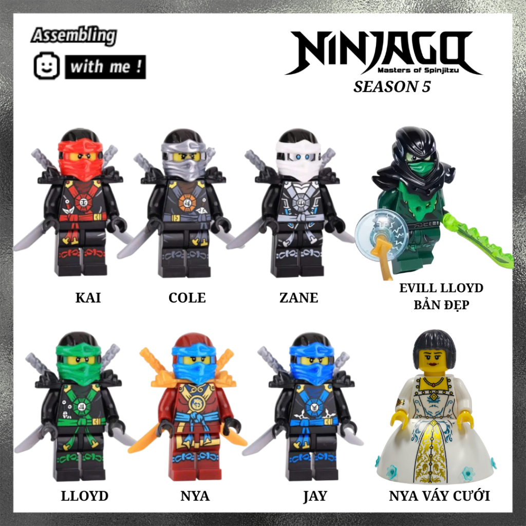 Đồ chơi lắp ráp Minifigures Ninjago Season 5 - các chiến binh ninja huyền thoại