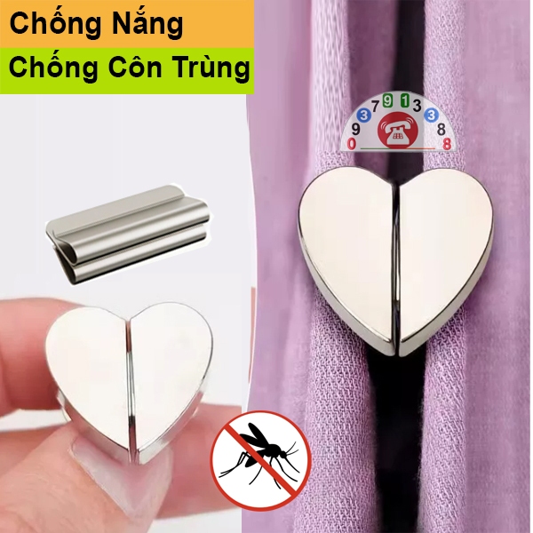 Móc Giữ Rèm Cửa Chắn Nắng Hít Nam Châm Móc Vén Rèm Cửa Sổ Chốt Cài Cửa