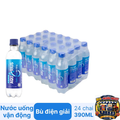 Thùng 24 Chai Nước Uống Thể Thao Vận Động Aquarius 390ml/chai