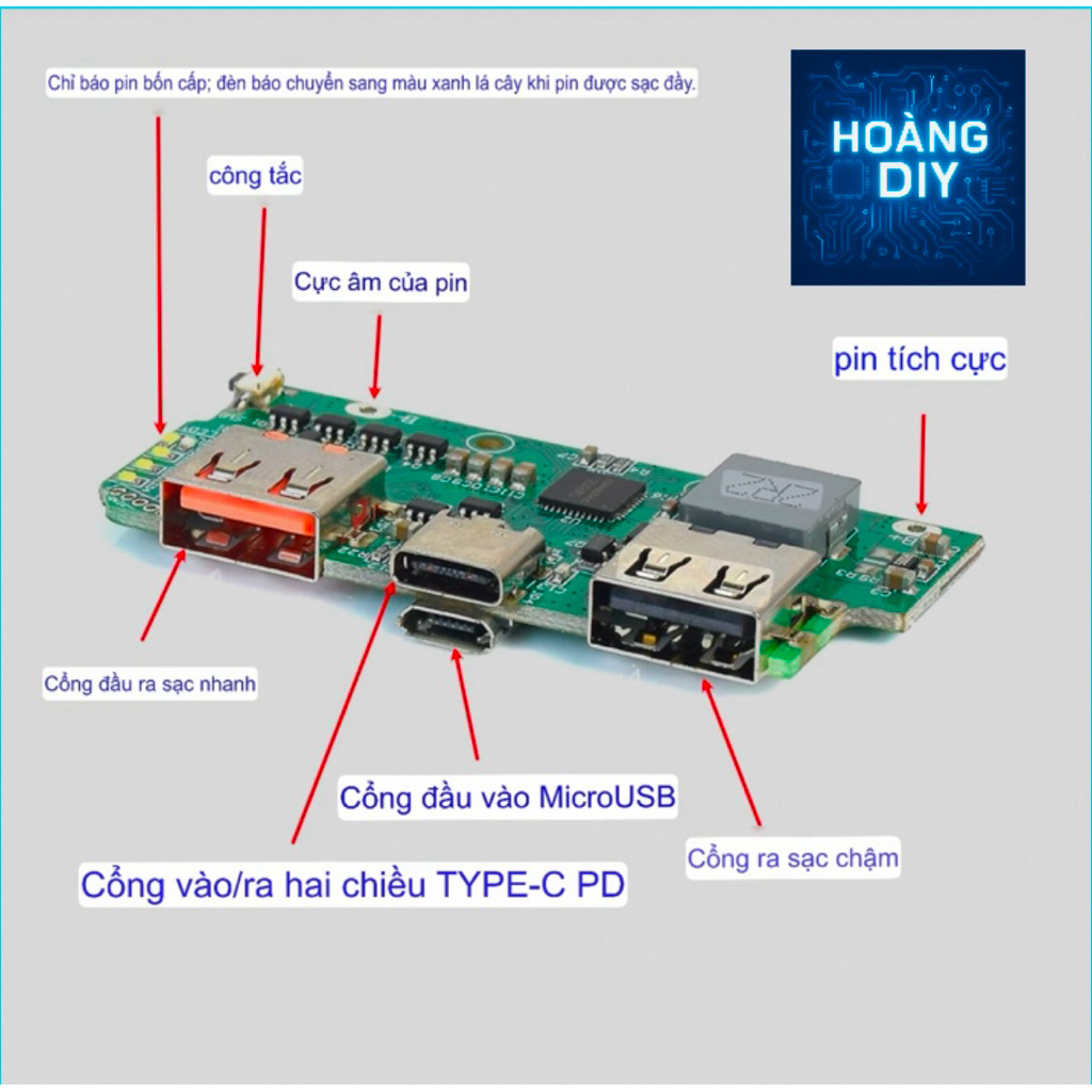 [ Hoàng DIY ] Mạch Sạc Nhanh 2 Chiều QC3.0 PD3.0 SW6106 18W