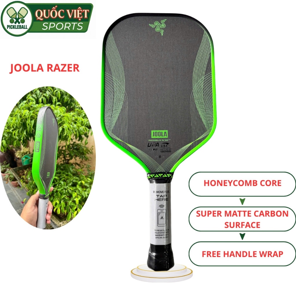 Vợt Pickleball Razer Gen 4 Pro 16mm hàng siêu cấp, Lõi Gen 4, mặt nhám carbon