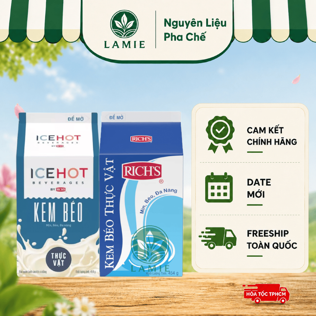 Rich lùn kem béo thực vật Rich's | Icehot kem béo thực vật | Rick Lùn