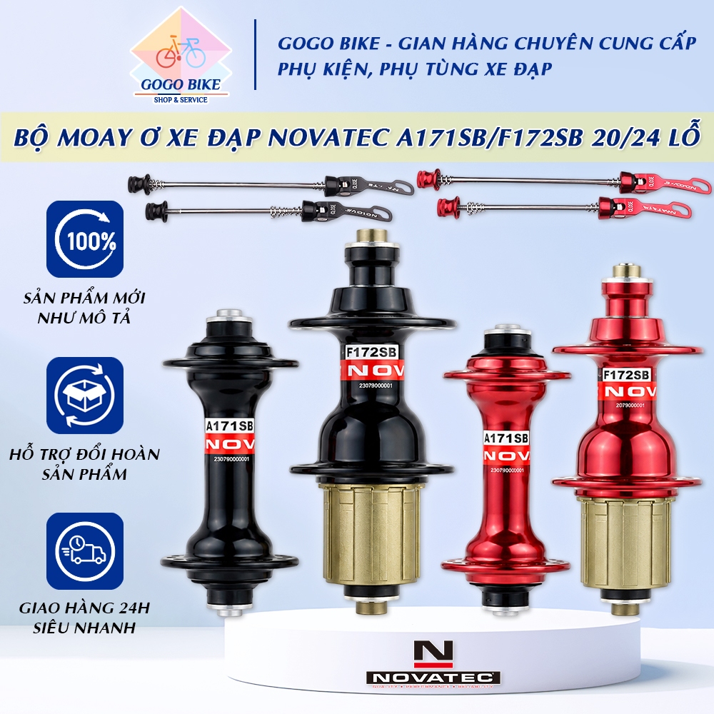 [GoGo Bike] Moay ơ (Đùm) Hub xe đạp NOVATEC A171SB/F172SB 20/24 Lỗ