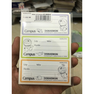 Combo 2/3 tập Nhãn vở nhỏ gọn Campus Doraemon 35x75mm (18 chiếc/tập)