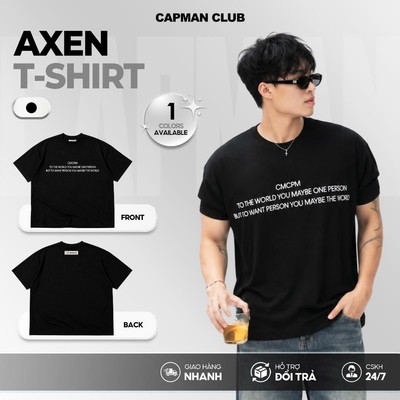 Áo thun nam tay ôm AXEN tee CAPMAN CLUB, áo thun body tôn dáng nam nữ, chất vải cotton 4 chiều co giãn