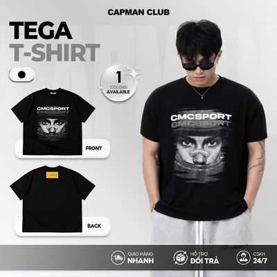 Áo thun nam tôn dáng TEGA tee CMC sport CAPMAN CLUB, áo thun body tay ôm nam nữ, chất vải cotton 4 chiều co giãn