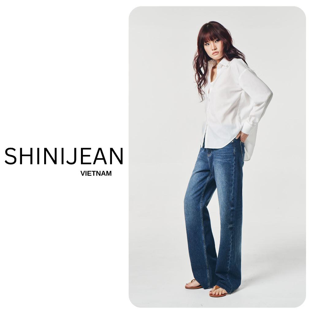 [SHINIJEAN] - MORGAN JEAN - quần jean cắt lai không co giãn dài 102 - 105cm