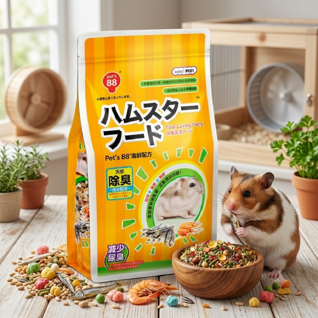 Thức ăn dinh dưỡng vị hải sản Pet's 88 cho chuột Hamster