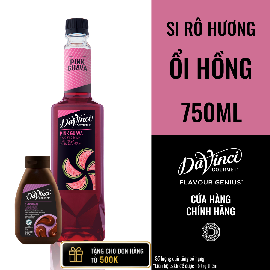 Siro Hương Ổi Hồng / Pink Guava Syrup - Davinci Gourmet (750ml)