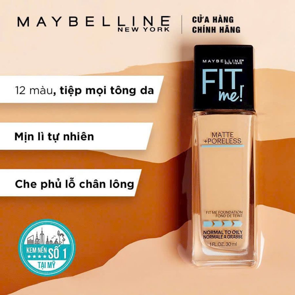 Kem Nền Maybelline Fit Me Matte Poreless Foundation SPF22