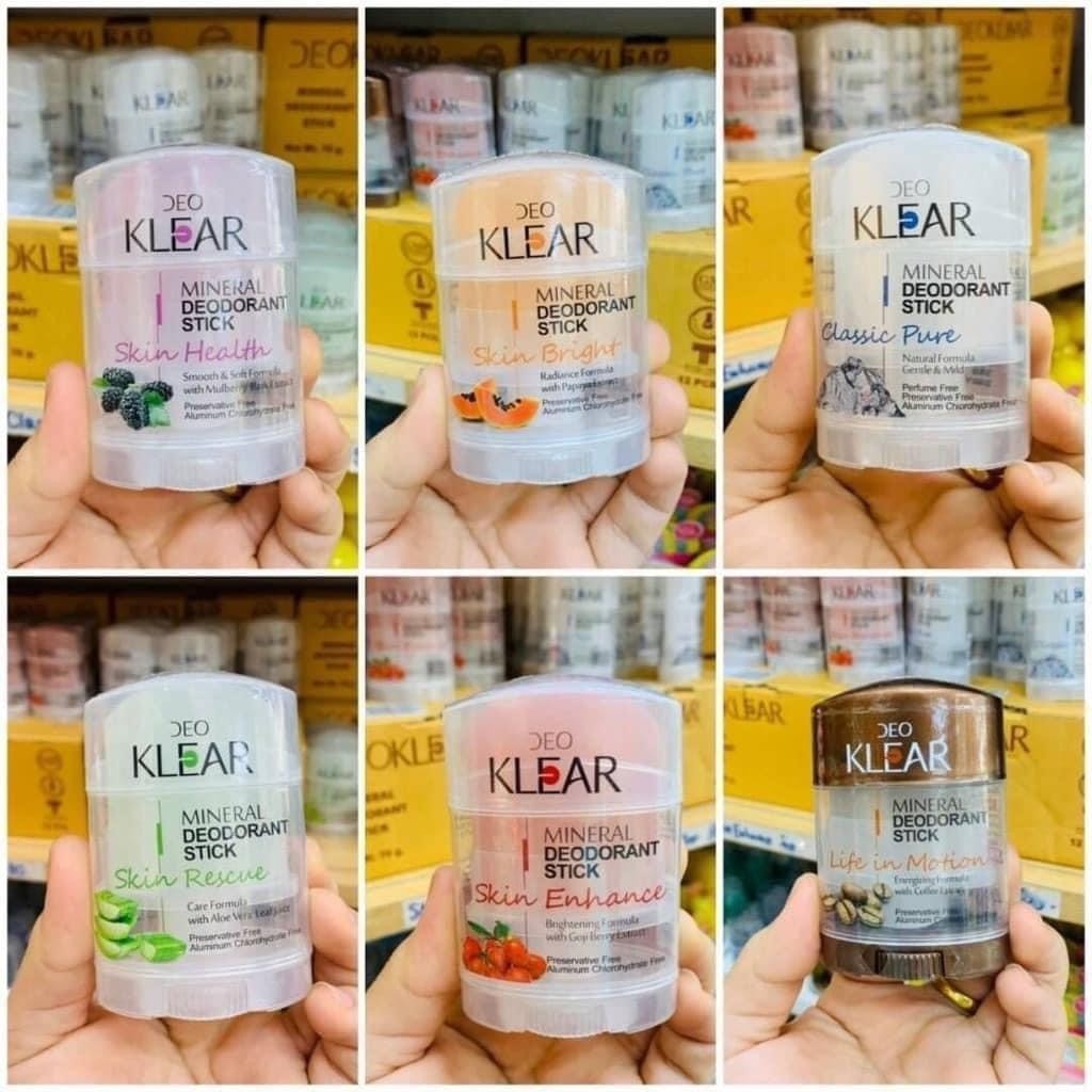 Lăn Khử Mùi Hôi Đá Khoáng, Lăn Nách Đá Khoáng DEO Klear Hương Dịu Nhẹ Thái Lan 70gr