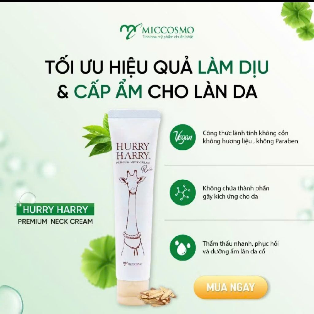 KEM CHỐNG NHĂN CỔ MICCOSMO HURRY HARRY PREMIUM NECK CREAM RICH 40G