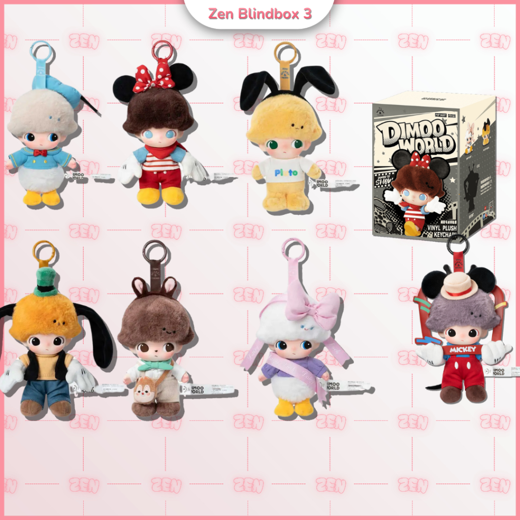 [Chính Hãng] Blindbox Dimoo World x Disney Series Móc Khóa Gấu Bông