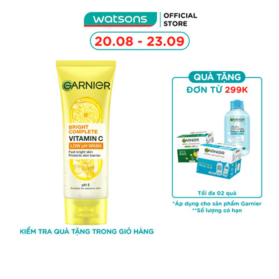 Sữa Rửa Mặt Sáng Da Garnier Bright Complete Vitamin C Low pH Wash 100ml