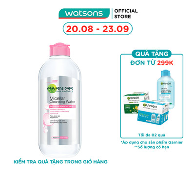 Nước Làm Sạch & Tẩy Trang Garnier Micellar Cleansing Water Cho Da Nhạy Cảm 400ml