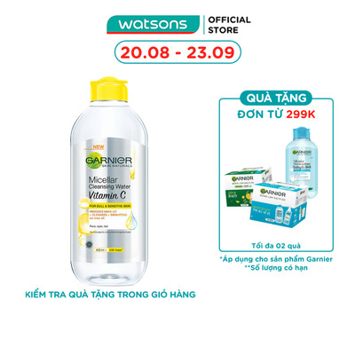 Nước Làm Sạch & Tẩy Trang Garnier Micellar Cleansing Water Vitamin C Sáng Da 400ml