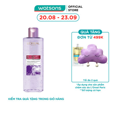 Nước Tẩy Trang L'Oreal Paris Giúp Căng Mịn Da Revitalift Hyaluronic Acid Micellar Water 400ml