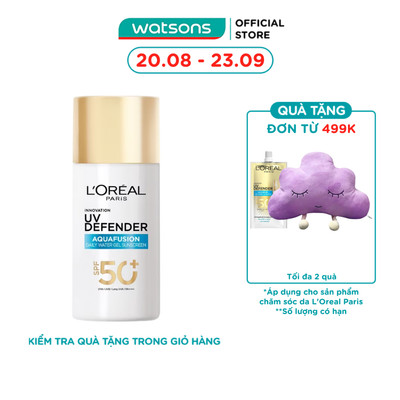 Kem Chống Nắng L’oréal UV Defender Aquafusion Daily Water Gel Sunscreen SPF50+ PA++++ 50ml