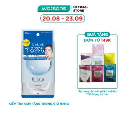 Khăn Ướt Tẩy Trang Bifesta Cleansing Sheet Brightup O Dưỡng Ẩm & Làm Sáng Da Gói 46 Miếng