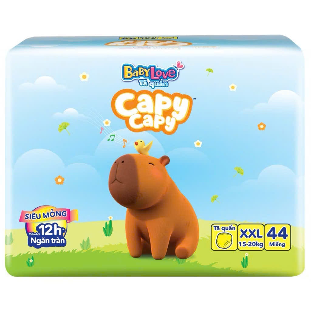 Tã/ Bỉm quần Babylove Capy Capy size M56+4/L52/Xl48/2xl44 cho bé