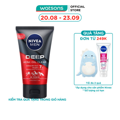 Sữa Rửa Mặt Nivea Men Deep Acne Oil Clear 100g