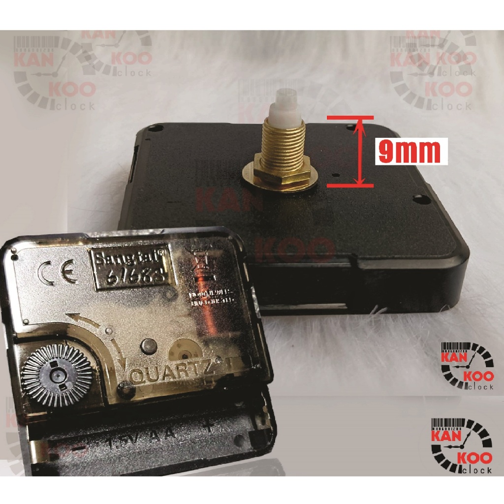 Máy đồng hồ treo tường (KIM TRÔI)- Silent Quartz hiệu 6168s trục đồng dài 9mm (cốt kim cao 16mm) bảo