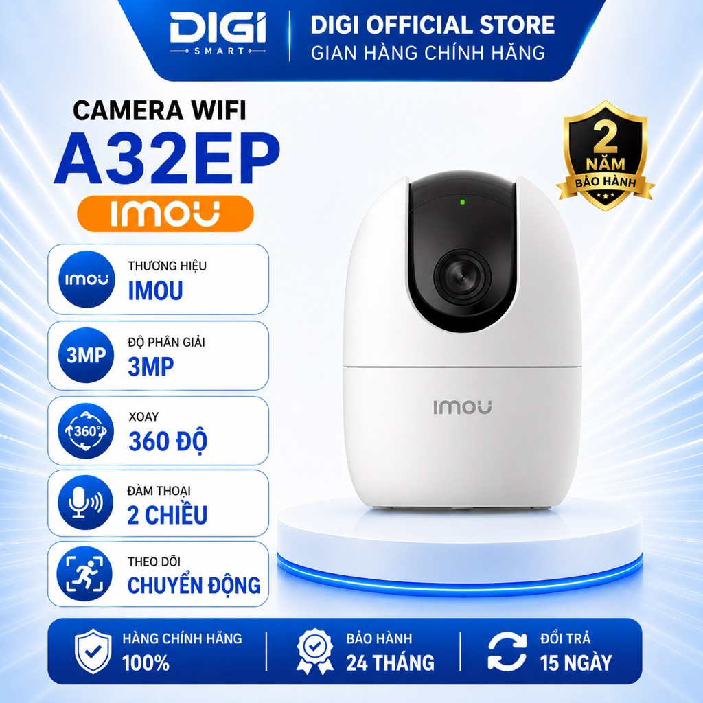 Camera Wifi IMOU Ranger 2 3MP A32EP 3MP 2K Trong Nhà, Đàm Thoại 2 Chiều, Theo Dõi Chuyển Động, Còi B