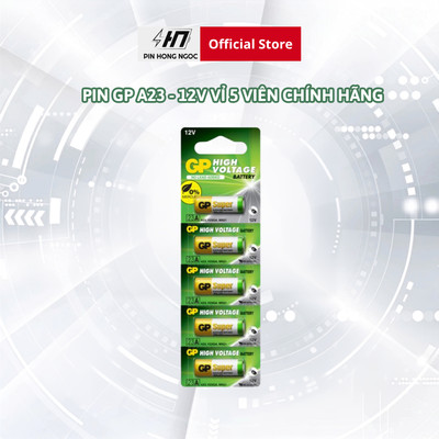 Vỉ 5 Pin A23 GP Batteries 12V Siêu Bền , Dùng cho remote - Hàng chính hãng