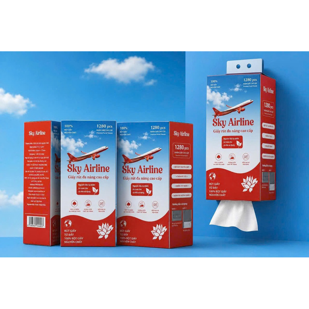 [ combo5 bịch ] giấy rút đa năng Sky Airline cao cấp