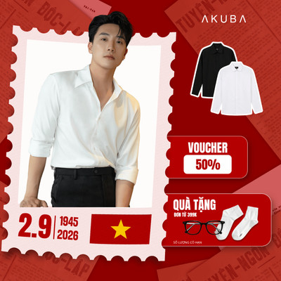Áo Sơ Mi Nam Trắng Dài Tay Cao Cấp AKUBA Cổ Button Down Vải Mango Đi Làm, Chống Nhăn, Lịch Lãm, Tôn Dáng | 01ME1415