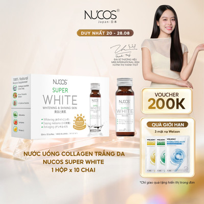 TPBVSK Nước Uống Collagen Nucos Super White Hỗ Trợ Dưỡng Trắng Da Hỗ Trợ Mờ Thâm Nám Hộp 10chaix50ml