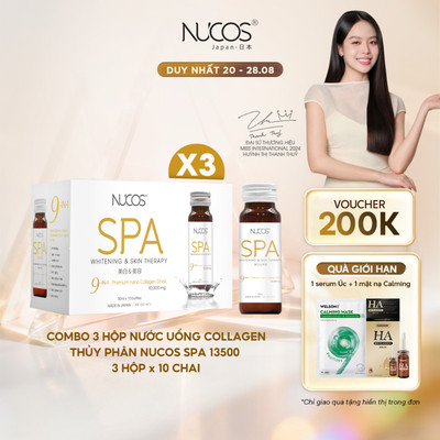 [ 3 hộp ] TPBVSK Nước Uống Collagen Nucos Spa 10000mg Hỗ Trợ Chống Lão Hóa Trắng Da [3h x10c x50ml]
