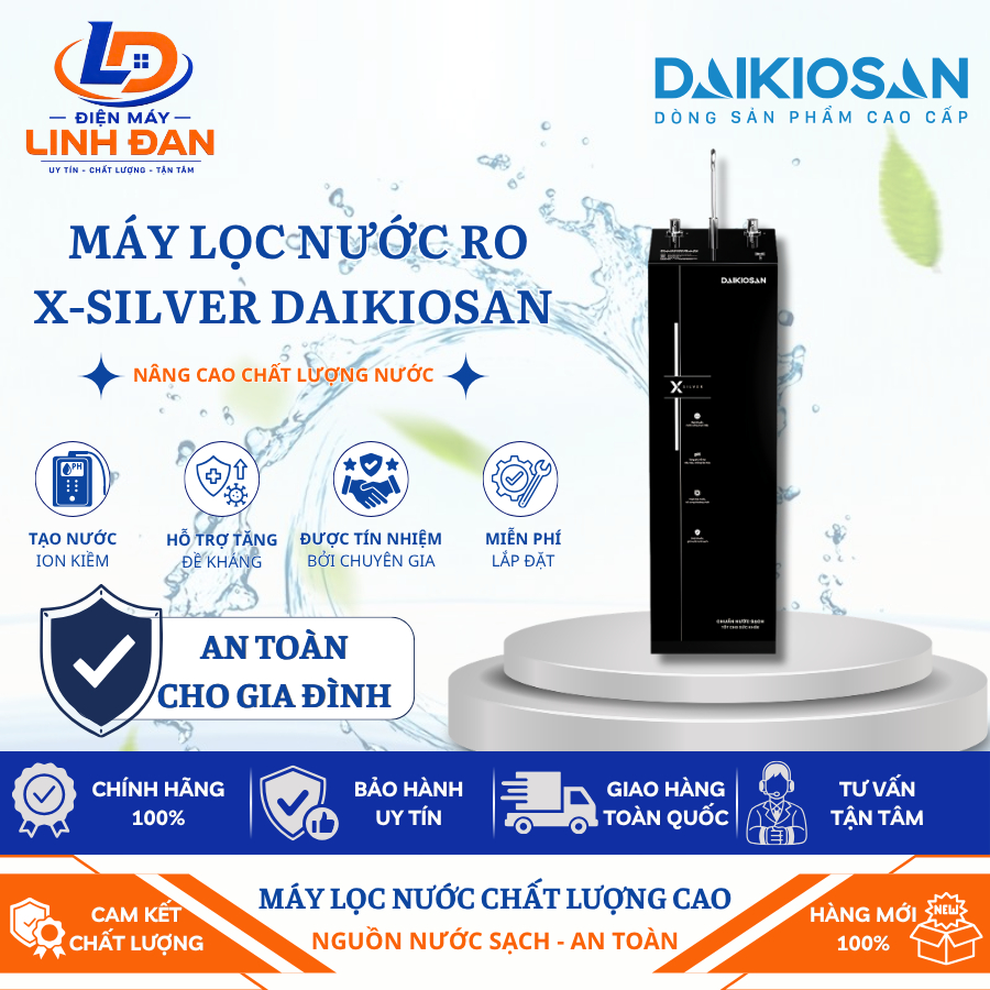 Máy Lọc Nước RO X-SILVER Nóng Nguội Daikiosan DN103-DN203-DN303 - Điện Máy Linh Đan