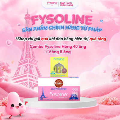 Combo Nước Muối Sinh Lý FYSOLINE Hồng 40 Ống và Kháng Khuẩn Vàng 5 ống Nhỏ Mắt Mũi Miệng Hiệu Quả Cho Bé