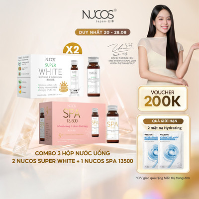 TPBVSK Combo Hỗ Trợ Chống Lão Hoá Nước Uống Collagen Nucos Spa 13500 1hộp và Nucos Super White 2hộp