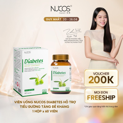 TPBVSK Viên Uống Nucos Diabetes Hỗ Trợ Đường Huyết Tăng Sức Khỏe, Đề Kháng Hộp 30 viên