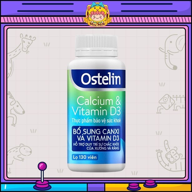 MIUMILK - Ostelin Calcium & Vitamin D3 - Canxi và Vitamin D3 Ostelin 130 viên